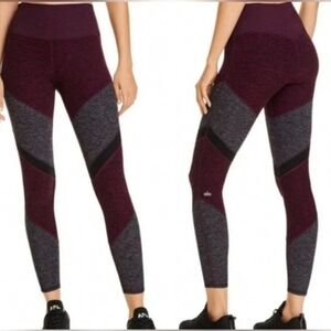 ALO Yoga ALOSOFT Sheila Leggings 7/8- In Oxblood, Heather & Dark Grey Color- EUC